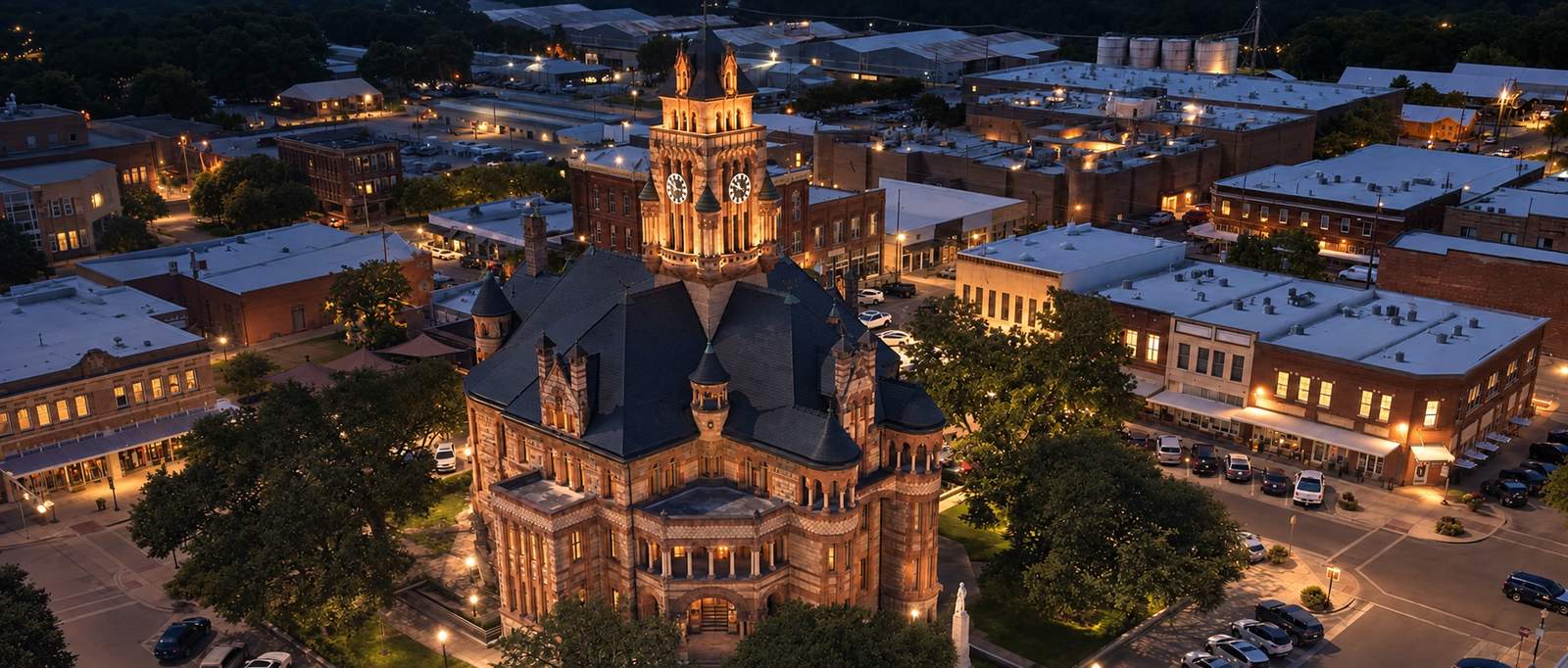Historic Ellis County Courthouse in downtown Waxahachie, Texas